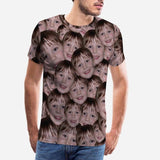 Custom Son Face Shirt Seamless Men's All Over Print T-shirt Put Your Face on Tee for Father's Day