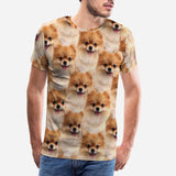 Personalized Seamless Face Tee Cute Dog Put Your Dog on A Shirt Custom Men's All Over Print T-shirt for Him