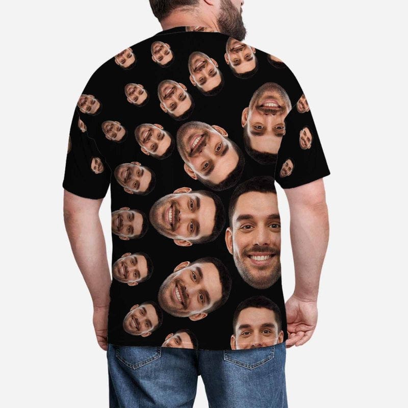 Shirts with Personalized Pictures Custom Face Men's All Over Print T-shirt for Boyfriend