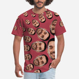 Shirts with Personalized Pictures Custom Face Men's All Over Print T-shirt for Boyfriend