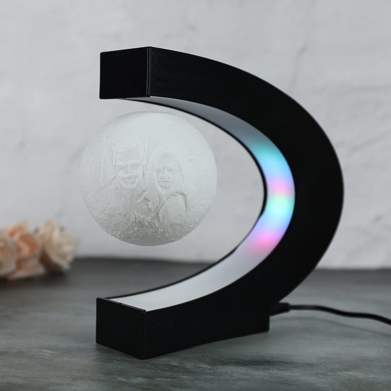 Custom Face & Text C-Type Magnetic Levitation Table 3D Light Moon Light