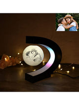 Custom Face & Text C-Type Magnetic Levitation Table 3D Light Moon Light