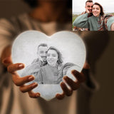 Custom Photo & Text 3D Moon Heart Shaped Night Light Photo Lamp-16 Colors