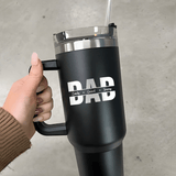 Custom Name 40oz Stainless Steel Travel Tumbler with Handle and Straw Lid Large Capacity Car Cup Father's Day Gifts