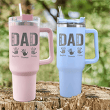 Custom Name Dad 40oz Stainless Steel Travel Tumbler with Handle and Straw Lid Large Capacity Car Cup Father's Day Gifts