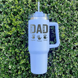 Custom Name Dad 40oz Stainless Steel Travel Tumbler with Handle and Straw Lid Large Capacity Car Cup Father's Day Gifts