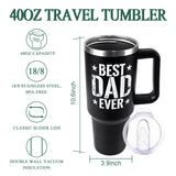 Custom Photo 40oz Stainless Steel Travel Tumbler with Handle and Straw Lid Large Capacity Car Cup Father's Day Gifts