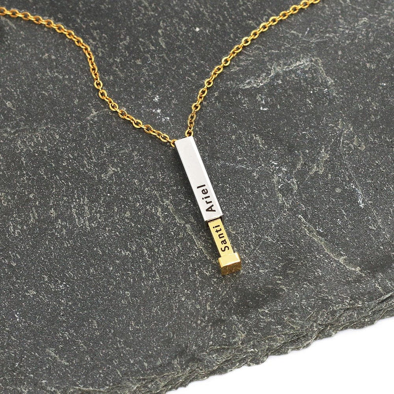 Custom Name Necklace Personalized Retractable Hidden Message Pendants Necklace Father's Day Gift