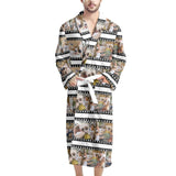 Custom Photo Tape Style Robe Men's Summer Bathrobe Gifts for Him-Father's Day Gift