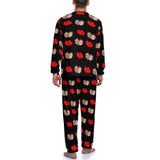 Father's Photo Pajamas Custom Face Dad Love Kids Love Heart Men's Pajamas Personalized Pajama Set Funny Long Sleeve Nightwear