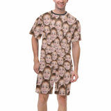 Custom Face Seamless Crew Neck Short Pajama Set Funny T-shirt &Shorts