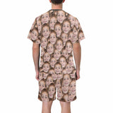 Custom Face Seamless Crew Neck Short Pajama Set Funny T-shirt &Shorts