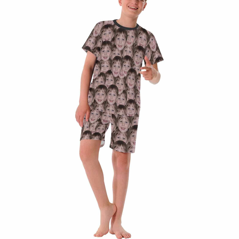 Custom Face Seamless Crew Neck Short Pajama Set Funny T-shirt &Shorts