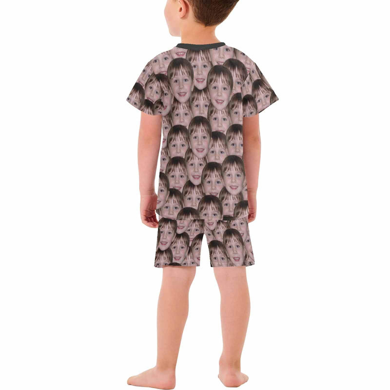 Custom Face Seamless Crew Neck Short Pajama Set Funny T-shirt &Shorts