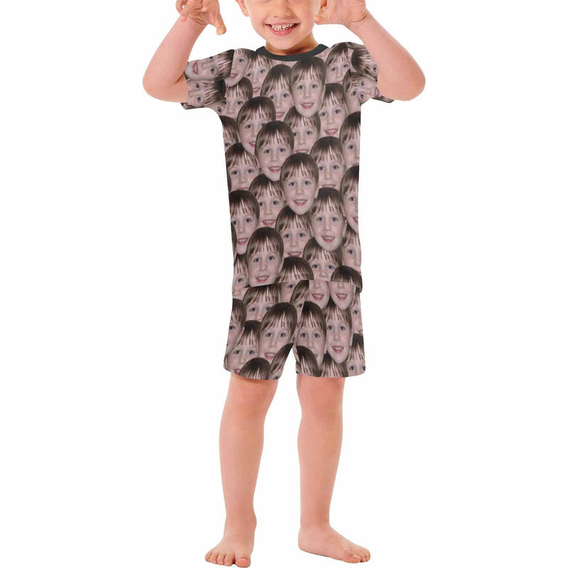 Custom Face Seamless Crew Neck Short Pajama Set Funny T-shirt &Shorts