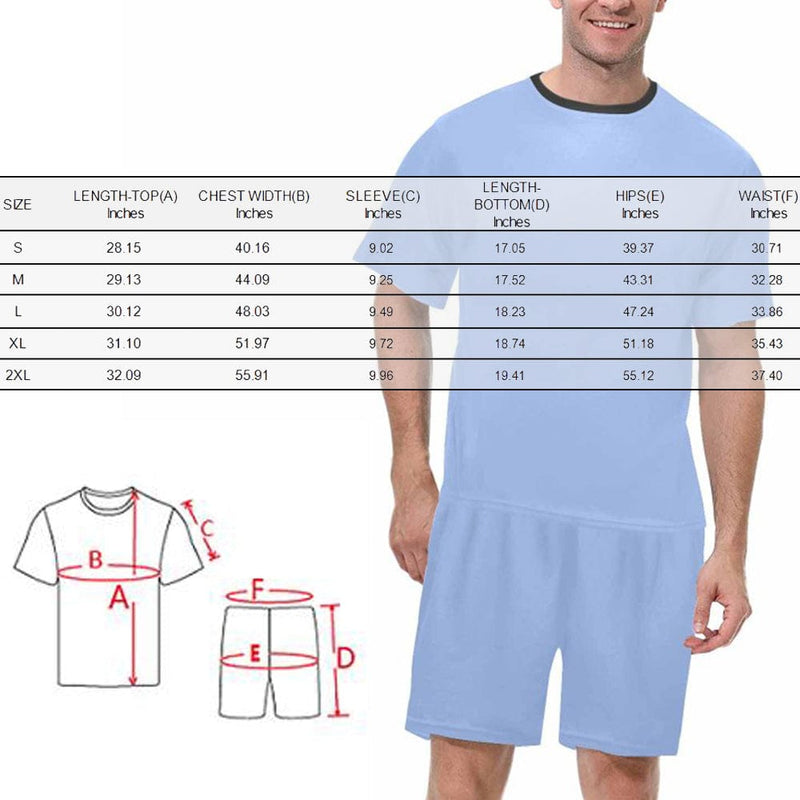 Custom Face Seamless Crew Neck Short Pajama Set Funny T-shirt &Shorts