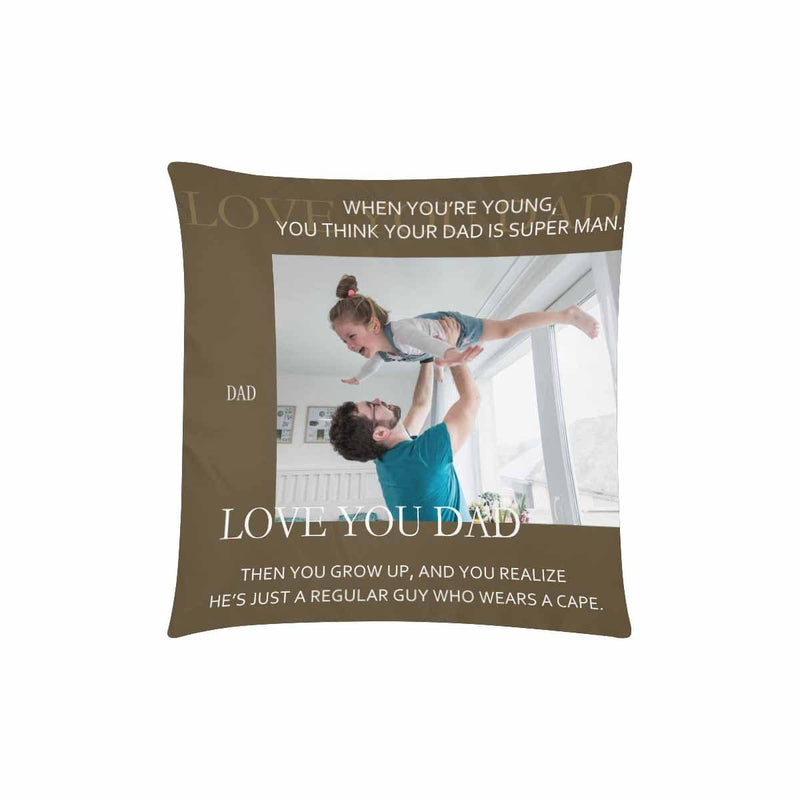 Custom Photo Family Pillow Case Personalized Picture Love You Dad Throw Pillow Cover