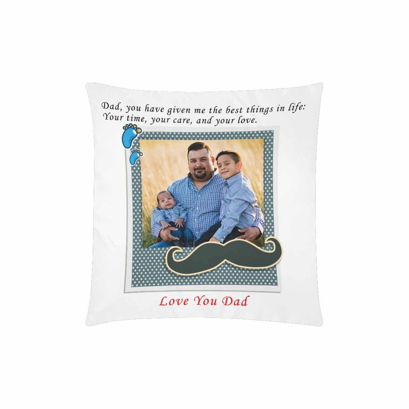 Custom Photo Throw Pillow Cover Bearded Love Family Pillow Case