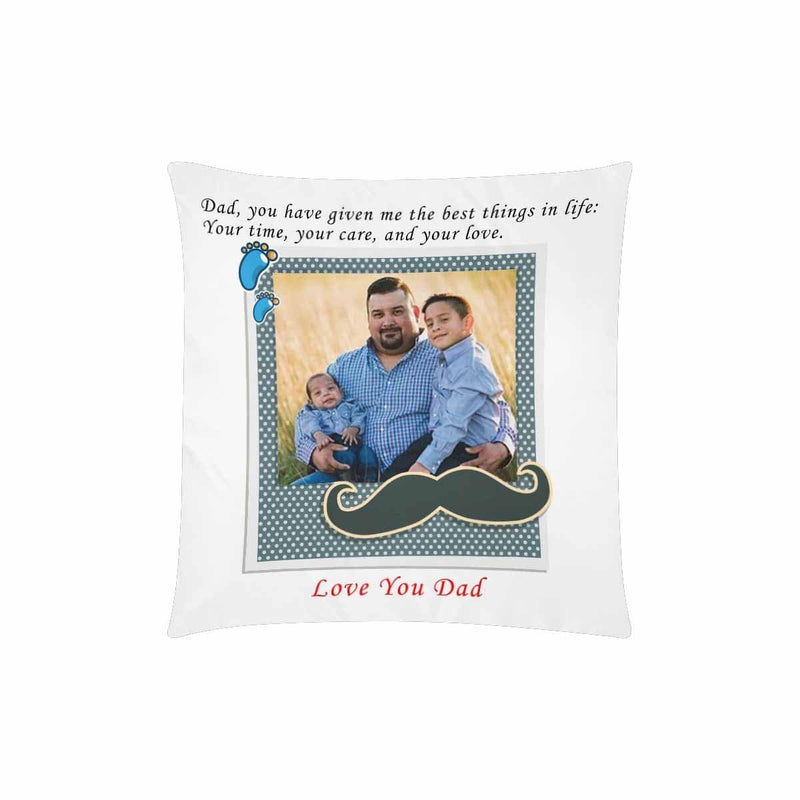 Custom Photo Throw Pillow Cover Bearded Love Family Pillow Case