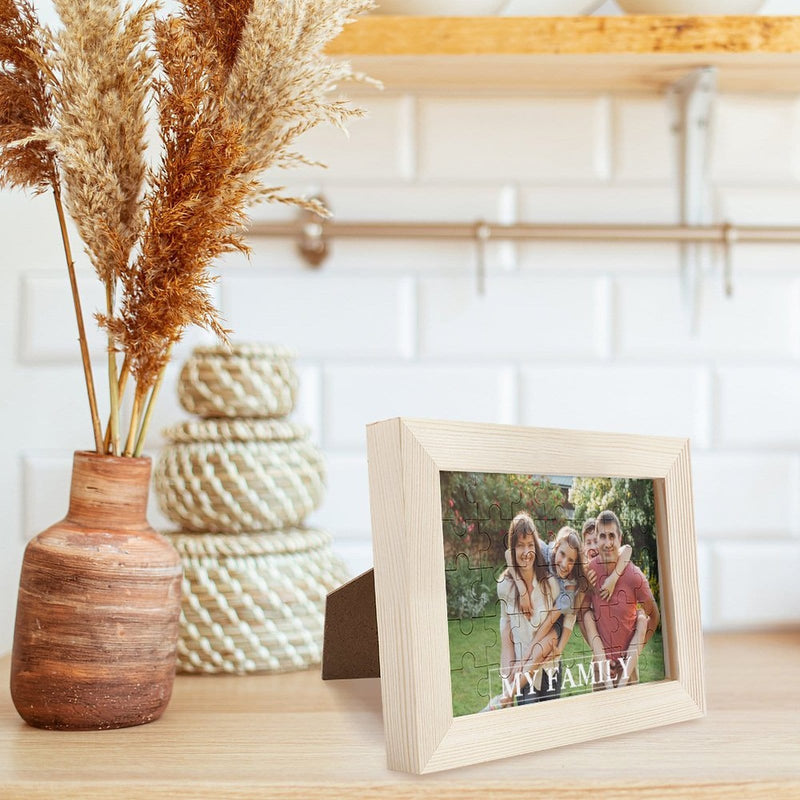 Custom Photo My Family Happy Time Solid Wood Jigsaw Puzzle Frame