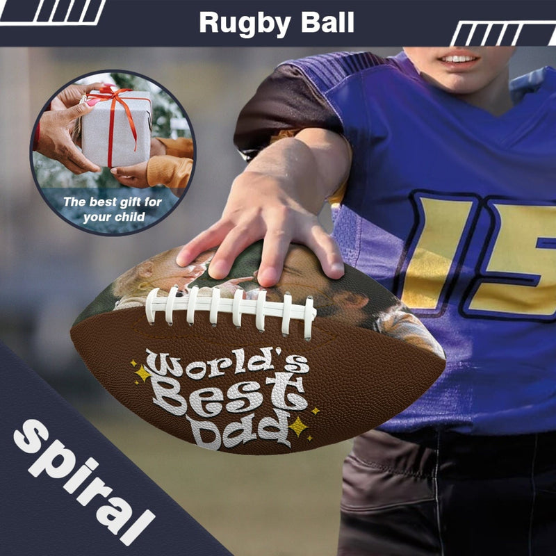 Custom Photo Best Dad Rugby Ball Personalized Rugby Ball Gift for Any Rugby Ball Fan