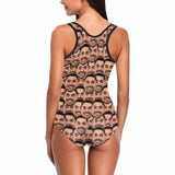 【Top Selling】Custom Funny Face One Piece Swimsuit Personalized Tank Top Bathing Suit Holiday Party