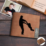 Personalized Photo Happy Time With Father Custom Engraved Men's Wallet