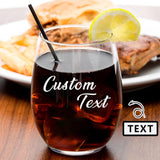 Custom Text Stemless Wine Glass Father's Day Gift Beer Whiskey Glass