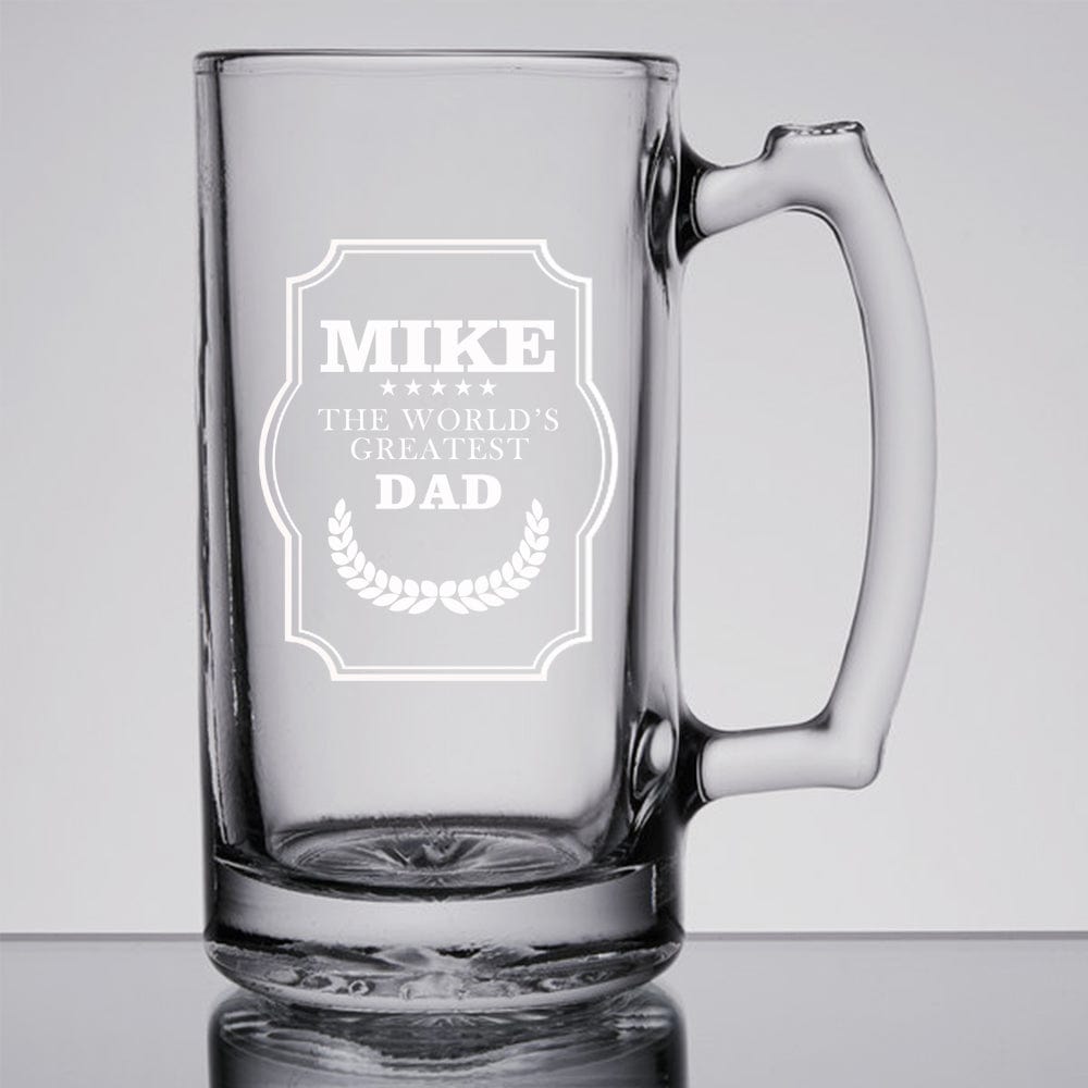 Personalized Beer Mug Glasses 16 OZ Custom Name The World&