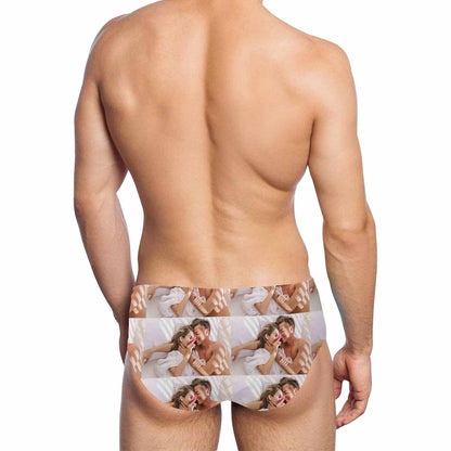 Custom Photo Face Triangle Swim Briefs Personalized Swim Trunks