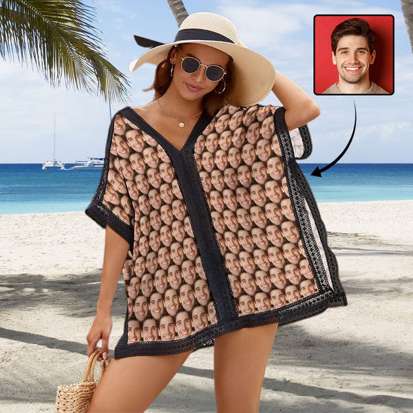 Custom Seamless Face Cover Up Personalized One Piece Cover Up Summer Beach Pool Outfit