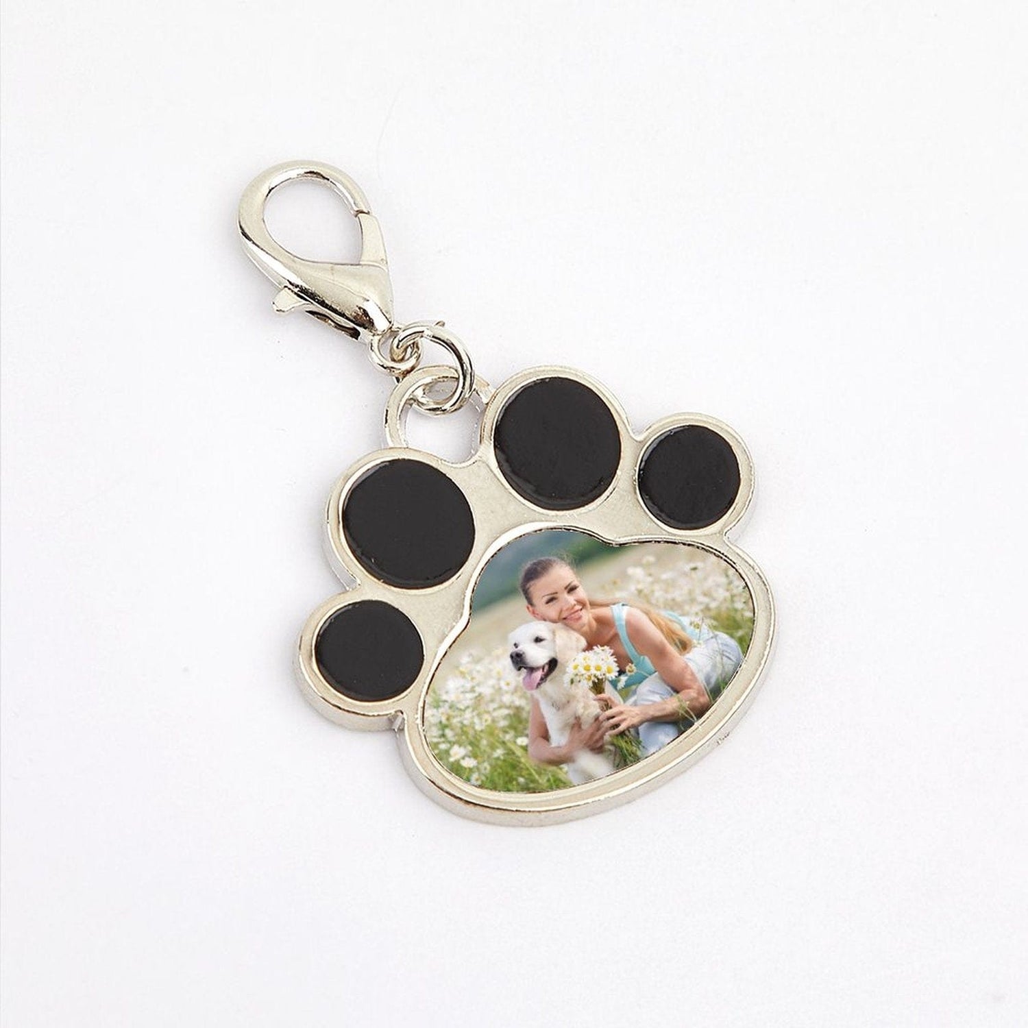 Custom Photo Stainless Steel Paw Pendant Personalized Gift for Pet Lover