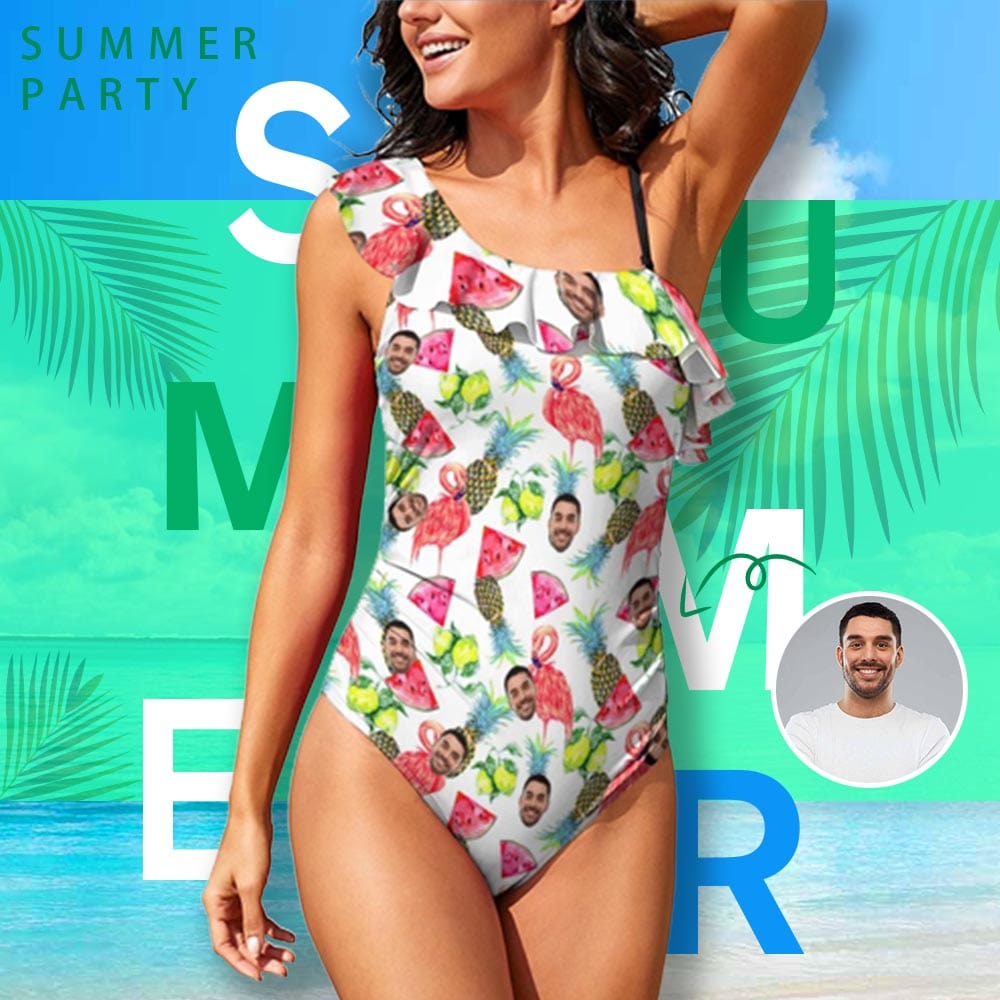 Custom Face Pineapple Summer Style Swimsuit Personalized Women&