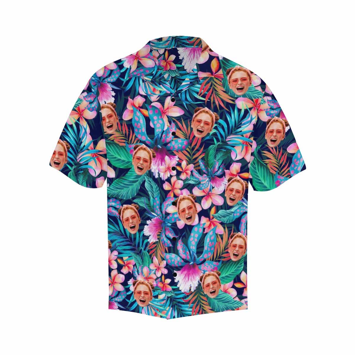 Custom Face Flowers Hawaiian Shirt Personalized Beachwear