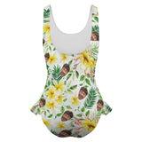 Custom Face Flowers Tank Top Ruffle SwimSuit Personalized One Piece Swimsuit Bathing Suit Summer Beach Pool Outfits