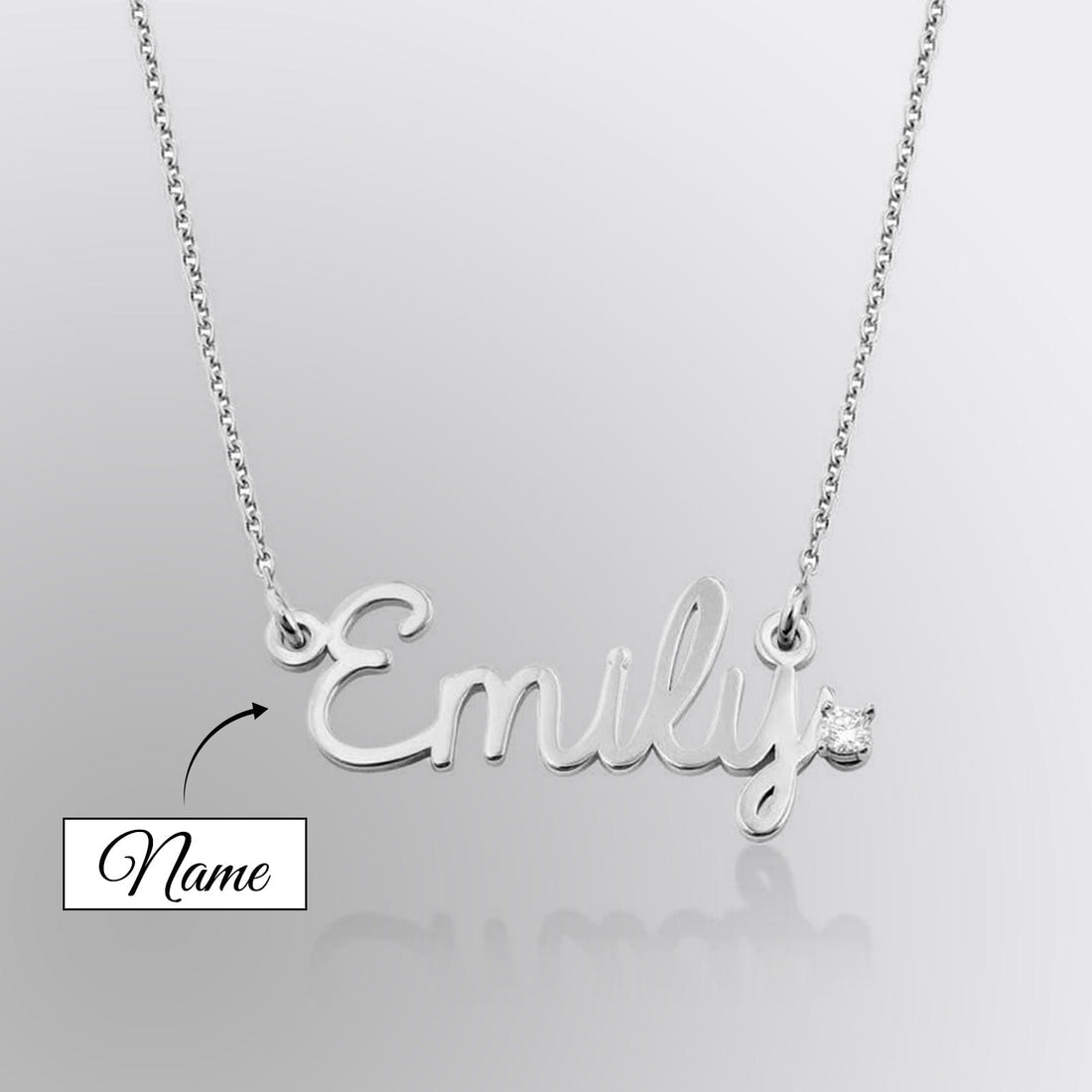 Custom Text Necklace Personalized Silver Name Necklace Jewelry Design