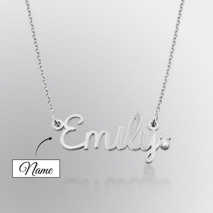 Custom Text Necklace Personalized Silver Name Necklace Jewelry Design