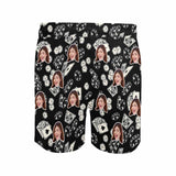 Custom Face Black Gambling Elements Men's Qiuck Dry Swim Trunks