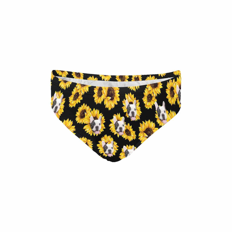 Custom Sunflower Face Triangle Swim Briefs Personalized Swim Trunks