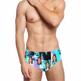 Custom Face Trees Triangle Swim Briefs Personalized Swim Trunks