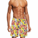 Custom Music&Mouth Face Quick Dry Swim Trunks Personalized Gift for Him