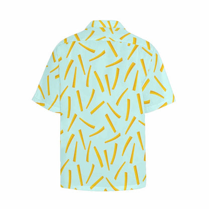 Custom Face French Fries Hawaiian Shirt With Chest Pocket Personalized Aloha Shirt