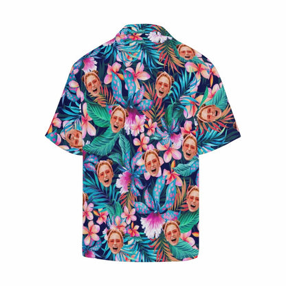 Custom Face Flowers Hawaiian Shirt Personalized Beachwear