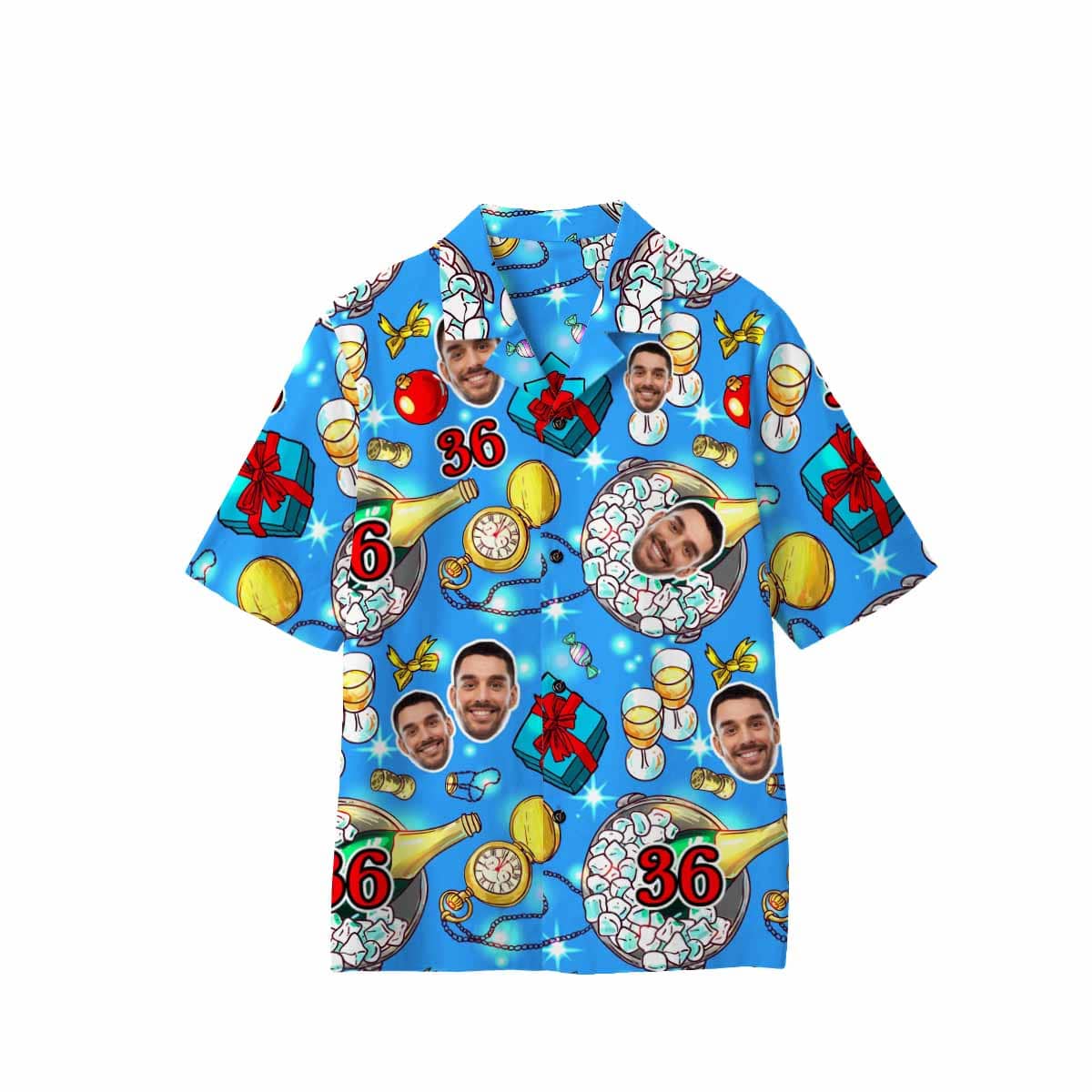 Custom Face&amp;Age Hawaiian Shirts Personalized Men&