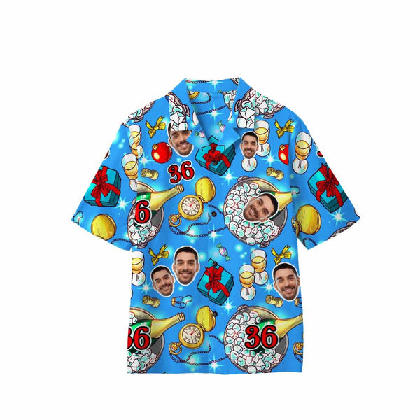 Custom Face&Age Hawaiian Shirts Personalized Men's Summer Shirts Birthday Party Gift