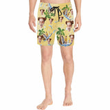 Custom Summer Style Face Drawstring Swim Shorts Personalized Gift for Him