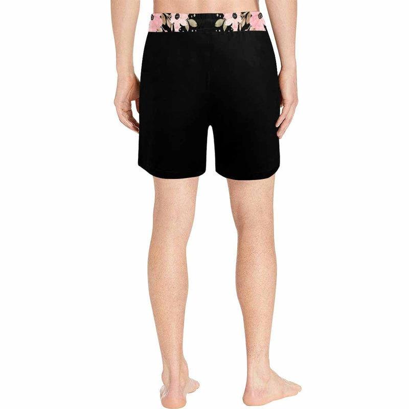 Custom Flower Face Drawstring Swim Shorts Personalized Gift for Him