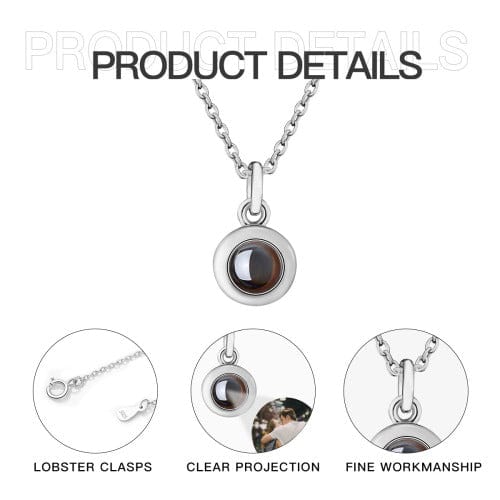 Custom Photo Circle Titanium Steel Projection Necklace Personalized Gift For Pet Lover