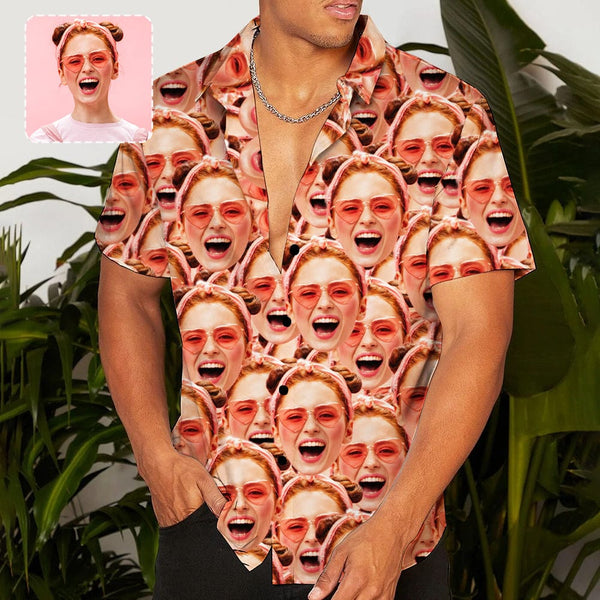 Custom Seamless Face Hawaiian Shirt Personalized Beachwear