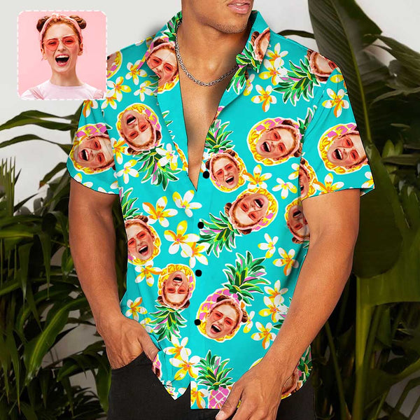 Custom Face Pineapple Hawaiian Shirt Personalized Beachwear